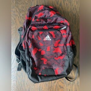 Adidas red and black backpack